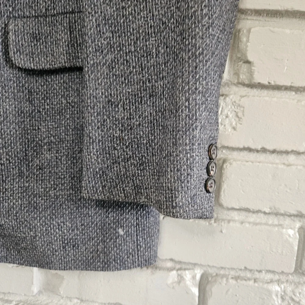 Aquascutum London Mens Grey Pure Wool Blazer Sport Coat Made in England 42R